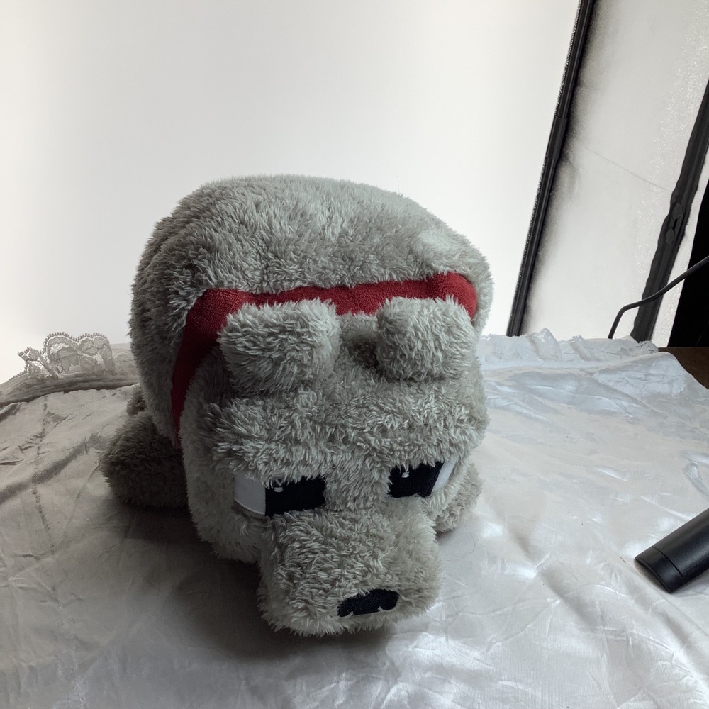 Minecraft Movie Wolf Plush Stuffed Animal Grey Dog Red Collar WB Mojang 2025